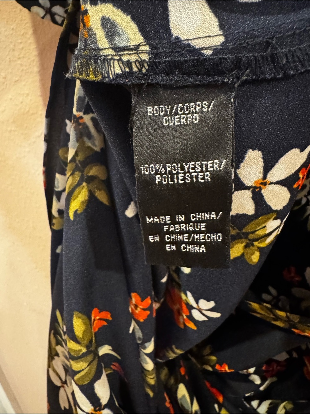 Jill Stuart Navy Floral Wrap Maxi Dress with Ruffle Collar - Picture 5 of 6